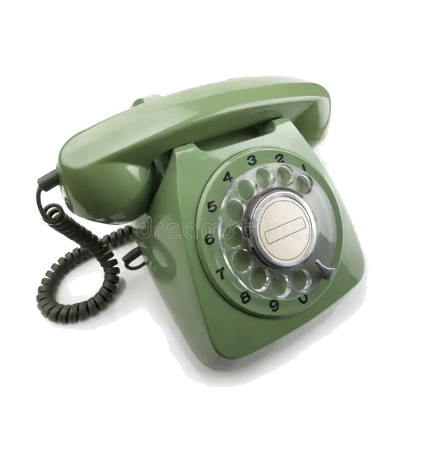 A vintage rotary telephone